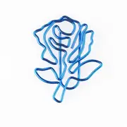 10pcs/box Blue Rose Flower Shape Paper Clips Escolar Bookmarks Photo Memo Ticket Clip Stationery School Supplies Gifts