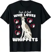 [X.Style] Just A Girl Who Loves Whippets - Cute Whippet Kids ds1425 T-Shirt Black