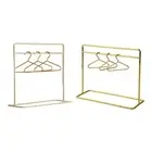 Doll Miniature Garment Rack with Hangers 1/12 Scale Iron for Micro Landscape