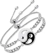 [NBCXZQW] Yin Yang Bracelets Best Friend Couple Matching Bracelets Best Friend BFF Friendship Bracelet Couple Matching Yin Yang Jewelry