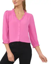 CeCe 3/4 Sleeve V-Neck Blouse