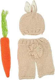CONGARTENO Infant Hat Newborn Outfit Set Easter Bunny Costumes Woolen Baby Clothing for Cradle Cap Photography