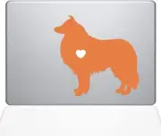 The Decal Guru I Love My Collie Decal Vinyl Sticker, 15" MacBook Pro, 2016 & Up