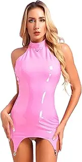 [GRRKDFQ] Women'S Erotic, Chemises & Negligees with Garter Clips Sleeveless Zipper Jumpsuit