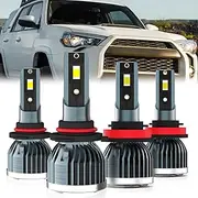 QIPEIZSP Fit For Toyota 4RUNNER 2006-2021 Light Bulbs, 9005 High Beam + H11 Low Beam, 4-Pack