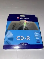 NEW IN BOX 2020 Verbatim CD-R 10 Pack Recordable Disc - 700Mb - 52X - 80 Minutes