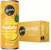 Remedy Sodaly - All Natural No Sugar Soft Drink - Pineapple - 24X250Ml Cans