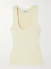 [Matteau] Matteau - + Net Sustain Ribbed-knit Tank - Ecru - 5 5 Ecru