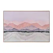 Urban Style Brushmarks Oil Painting Textured Pink Landscape