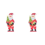 2x Gibson Gifts Light Up LED Santa Claus Home/Living Room Display Decor 51x23cm