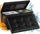 Storage Ottoman Bench,Fireproof Folding Storage Bench with Lock,30 Inches