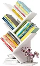 3-Tier Tree-Shaped Bookshelf, Small Wood Storage Rack, Freestanding Creative Study Bookcase, Book Storage Organizer Shelves, Rack Suitable for Office Home School (White) ﻿