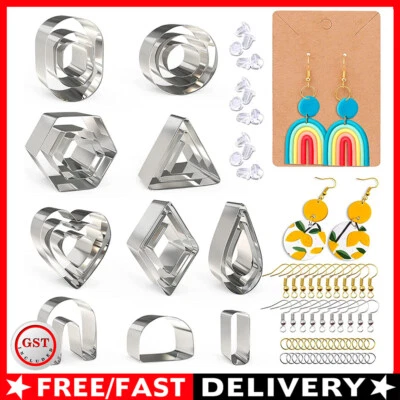 124x Polymer Clay Cutters Set Earring Making Mold Cutter Mould CuttersCraft Gift