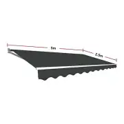 Outdoor Folding Arm Awning Retractable Sunshade Canopy Grey 5.0m AU Stock ✨