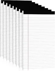 Legal Pads 8.5 x 14 Note Pads, 8 Pack White Paper Pads 8.5''x 14'', Wide Ruled Notebook Pad, Lined Pads of Paper Writing Pads, White Notepads 8.5 x 14, Double Sided, Cardboard Backing, 30 Sheets/Pad