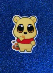 5pc. Pooh Resin, Planar, Flatback, Cabochon, Bow Center, Slime Charm, Flat Back