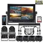 9" Quad Monitor DVR+4PIN 4x AHD Reversing Camera+4ch Suzi Coil Trailer Cable KIT