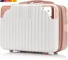 Portable Hard Shell Cosmetic Travel Case, Small Travel Hand Luggage with Elastic