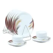 Melamine Round Printed Full Size Plate, Small Plates & Bowl Set of 18