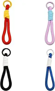 [Guqqeuc] 4 PCS Keychain Wrist Lanyard Candy Color Wristlet Strap for Key Chains Holder for Women Men Cute Wristlet Lanyard for Id Badge Wallet Camera Holder