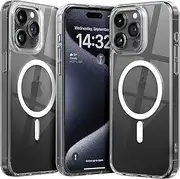 [LOHASIC] Phone Case for iPhone 15 Pro Max, Stronger Magnet Compatible with Mag-Safe, Non-Yellowing Clear Hard PC Back, Shockproof Protection Bumper Cover, 6.7 Inch, 5G, 2023