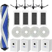 Dxyue 17Pcs Accessories Replacement Part for Ecovacs Deebot X5 Omni /X5 Pro Vacuum Cleaner, 1 Roller Brush 4 Side Brush 4 Filters 4 Dust Bag 4 Mop Pad