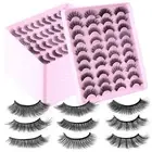 Natural Look Fluffy Volume Mink Lashes Wispy False Eyelashes Fake Eyelashes