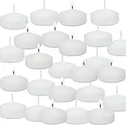 LYOBATH 24 Pack 2 Inch Floating Candles for Centerpieces,White Small Floating Candles for Cylinder Vases, Centerpieces at Wedding, Party, Pool, Holiday