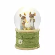 HEART OF CHRISTMAS MICE BY KAREN HAHN - WATER BALL - PEACE ON EARTH
