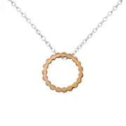 Silver Rose Gold Circle Necklace