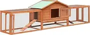 Generic Rabbit Hutch Solid Pine & Fir Wood 310x70x87 cm