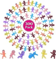 Selizo Mini Plastic Babies for Baby Shower, 300pcs Tiny Baby Figurines Mini Babies Bulk for Ice Cube Babies, Small King Cake Babies, My Water Broke Baby Shower Games (6 Colors)