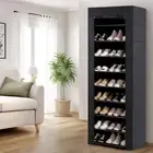 New Branded Shoe Rack 10 Tier Shelves Shoes Cabinet With Removable Cover - Black