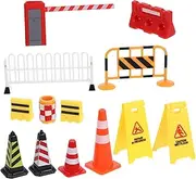 HONMEET Traffic Sign Barricade Decoration Toy for Boys and Girls' Imaginative Play Learning