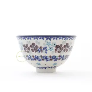 [ 波波一方 Dear Po ] 手工 波蘭陶 陶瓷 日式碗 飯碗 湯碗 碗 鄉村小紫花 Ø11.5cm