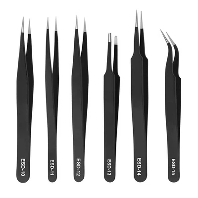 Electronics Repair Tweezers Tweezers Set Stainless Steel Tweezers 6PCS Z6H73587