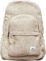 [TruHemp] Classic Hemp Backpack with Secure Zippers | Sustainable and Spacious Backpack with Triple Compartments | 15L Capacity