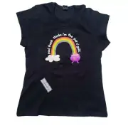 Vintage Paul Frank Tshirt, Rainbow, Pot of Gold, Black, Small