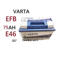 在飛比找蝦皮購物優惠-VARTA E46 EFB 75Ah 汽車電瓶怠速熄火福特F