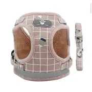 Kitten Dog Cat Walking Harness Lead Leash Collar Pet Vest Mesh Adjustable - Pink