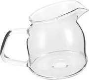 UTHCLO Glass Milk Butter Warmer Pot Multi Functional Beverage Dispenser Stylish Glass Cup for Coffee Milk and Sauces for Home and Office Use