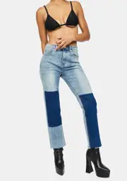 Double Take Patchwork Denim Jeans