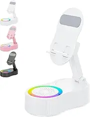 Sonicdrop Dock-No-Pair Magic Speaker & Charging Stand,Sonicdrop Dock Holder,Drop-to-Play Sound,Foldable Cellphone Stand with Bluetooth Mode,360 Rotation Bluetooth Phone Speaker S-Tand (White)
