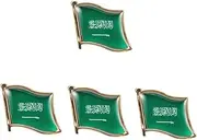 [WRITWAA] 4pcs Arabia Flag Brooch Pin Metal Lapel Pin for Suit Shirt Hat Collectible Souvenir Fashionable Brooch for Men Women Practical Design