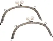 ADOCARN 2pcs Rare Pearl Clasp Purse Hardware Handbag Handles for Bag Making Clasp Replacement