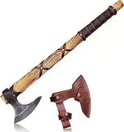 Handmade Viking Axe Outdoor Camping Survival Hatchet Nordic Axe 1095 Carbon Steel Rosewood Handle. with Leather Sheath AU