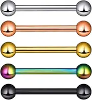 [Longbeauty] 6 Piece Piercing Banana Set 1.2 mm Stainless Steel Cone Eyebrow Eskimo Rook Septum Helix Lip Nose Ear Banana Stud Curved Barbell Piercing Jewellery