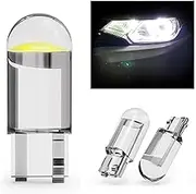 12-Pack 6000K White LED Bulbs - T10 W5W 168 2825 Wedge COB, Error-Free for Car Interior Dome, Map, Door, Courtesy, and License Plate Lighting