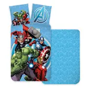 Marvel Avengers Blue Motif Quilt Cover Set - Toddler Bed Size