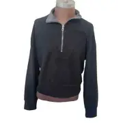 Fundamental Coast Andrea Fleece Reversible 1/4 Zip Black Gray Size Small NWT